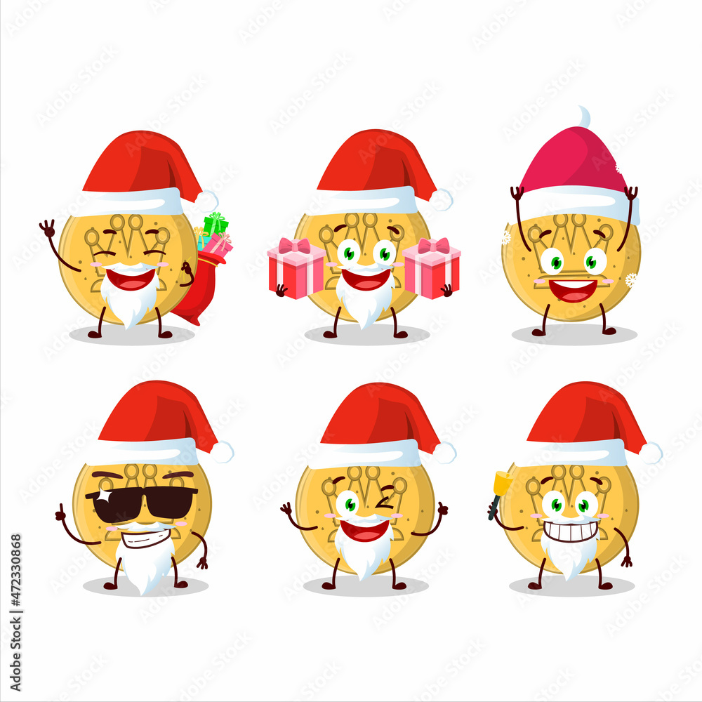 Santa Claus emoticons with dalgona candy king cartoon character