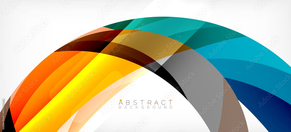Geometric abstract background. Circle created with overlapping color shapes. Vector Illustration For Wallpaper, Banner, Background, Landing Page Geometric abstract background. Circle created with overlapping color shapes. Vector Illustration For Wallpaper, Banner, Background, Landing Page