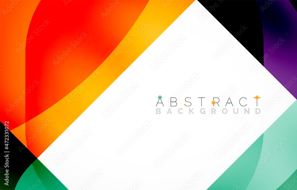 Fototapeta premium Minimal background. Abstract square shape with round corners created with wavy forms. Vector Illustration For Wallpaper, Banner, Background, Landing Page