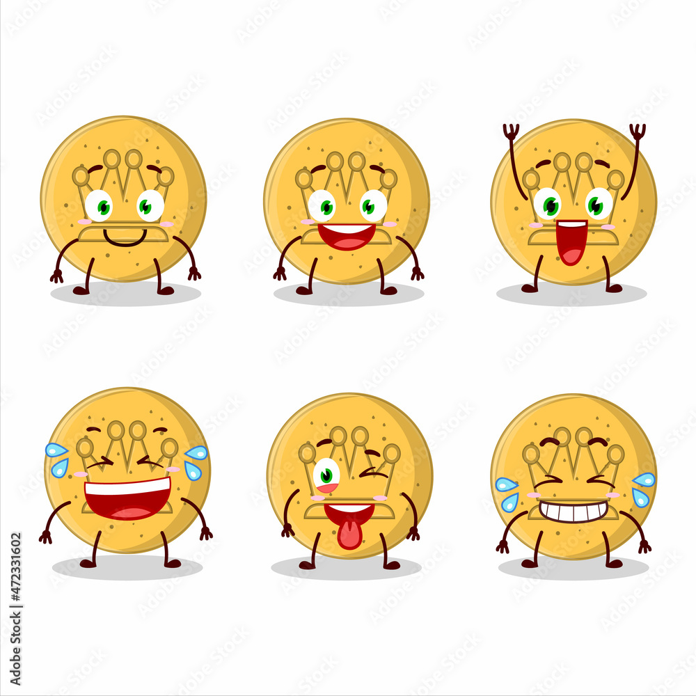 Cartoon character of dalgona candy king with smile expression