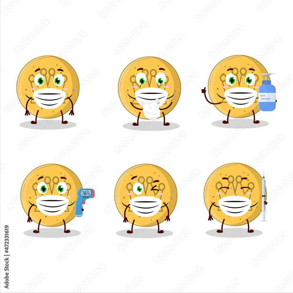 A picture of dalgona candy king cartoon design style keep staying healthy during a pandemic A picture of dalgona candy king cartoon design style keep staying healthy during a pandemic
