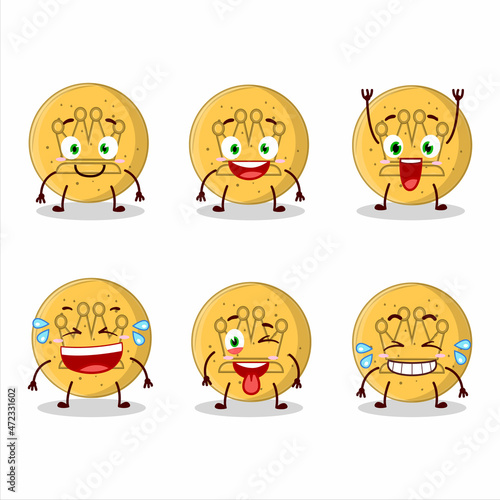 Cartoon character of dalgona candy king with smile expression