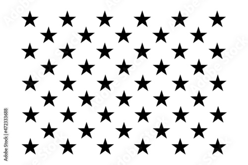 Vector Set of Fifty Stars on White Background