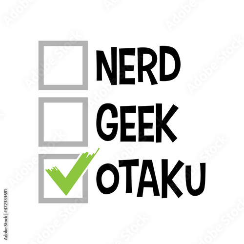 Vector Nerd Geek Otaku Checkbox Illustration