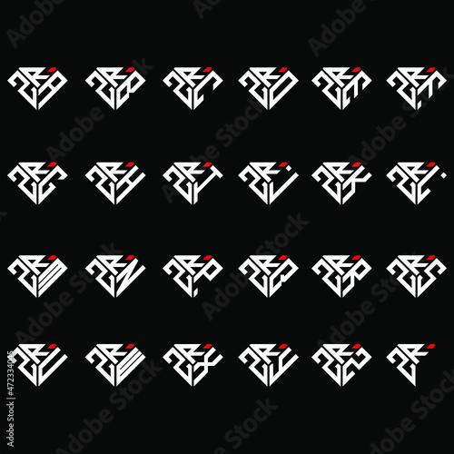 ZRA to ZRZ letter logo creative design in diamond shape
 photo