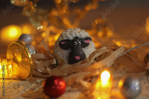 Christmas abundance lambs with lights