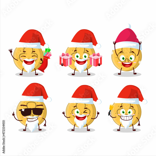 Santa Claus emoticons with dalgona candy trefoils cartoon character