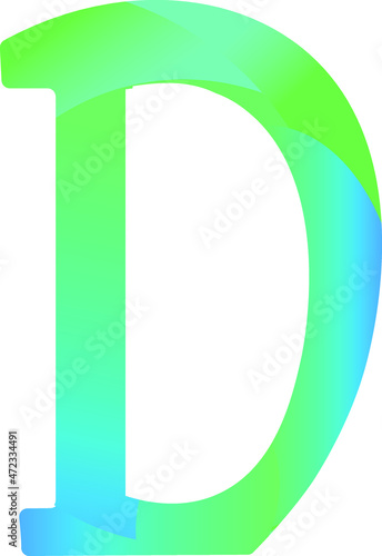 unique green letter D