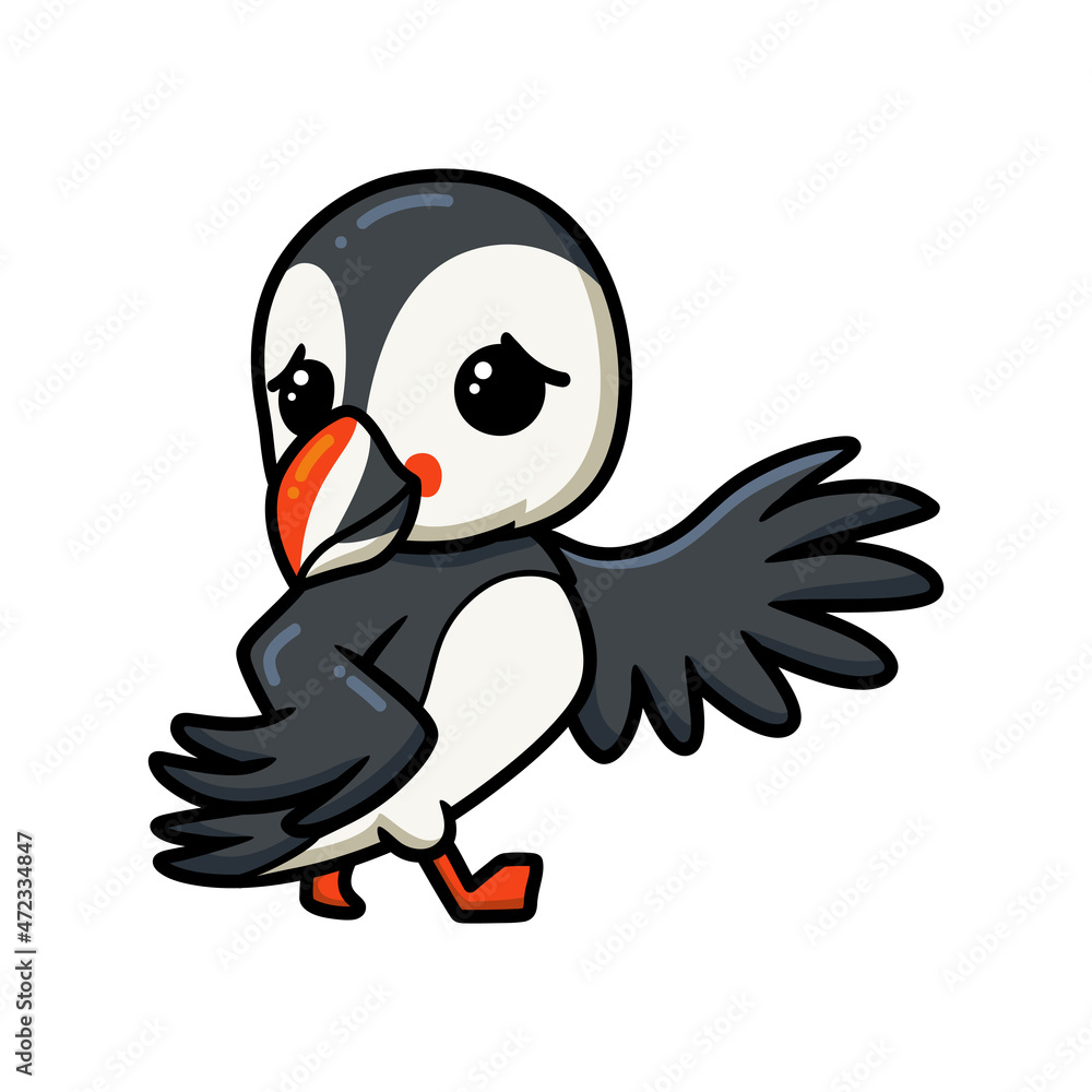 Fototapeta premium Cute little puffin bird cartoon
