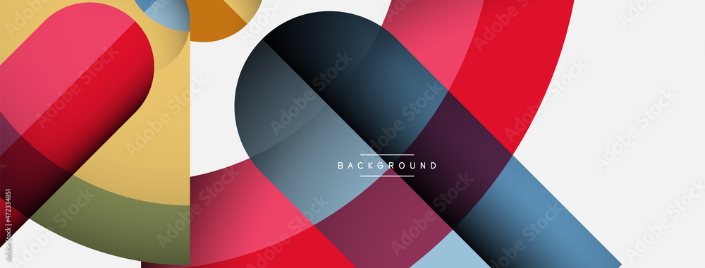 Geometric abstract background. Round shapes, circles, lines composition for wallpaper banner background or landing page Geometric abstract background. Round shapes, circles, lines composition for wallpaper banner background or landing page