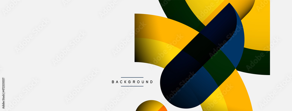 Geometric abstract background. Round shapes, circles, lines composition for wallpaper banner background or landing page Geometric abstract background. Round shapes, circles, lines composition for wallpaper banner background or landing page