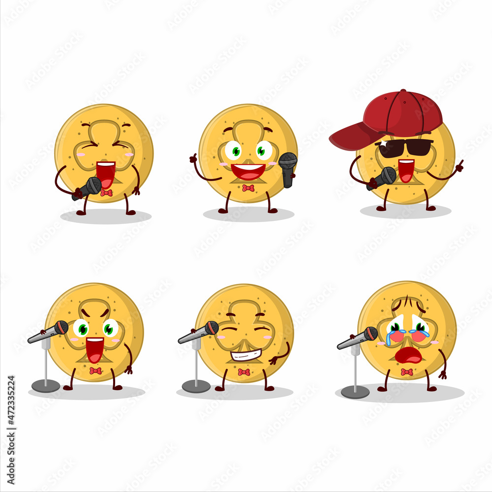A Cute Cartoon design concept of dalgona candy trefoils singing a famous song A Cute Cartoon design concept of dalgona candy trefoils singing a famous song