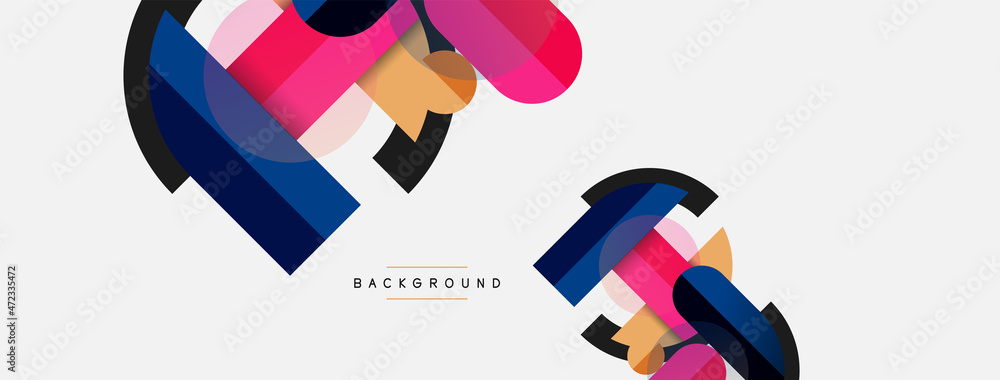 Round geometric shapes lines and circles. Vector template for wallpaper banner background or landing page Round geometric shapes lines and circles. Vector template for wallpaper banner background or landing page