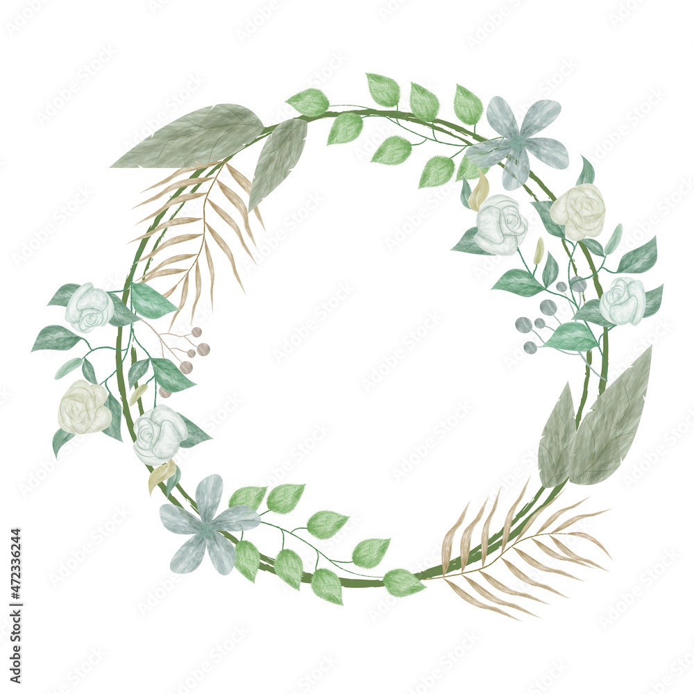 watercolor design flower ring frame watercolor design flower ring frame