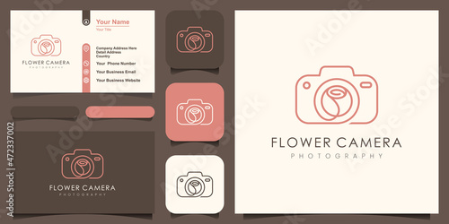 flower camera logo, design vector simple elegant