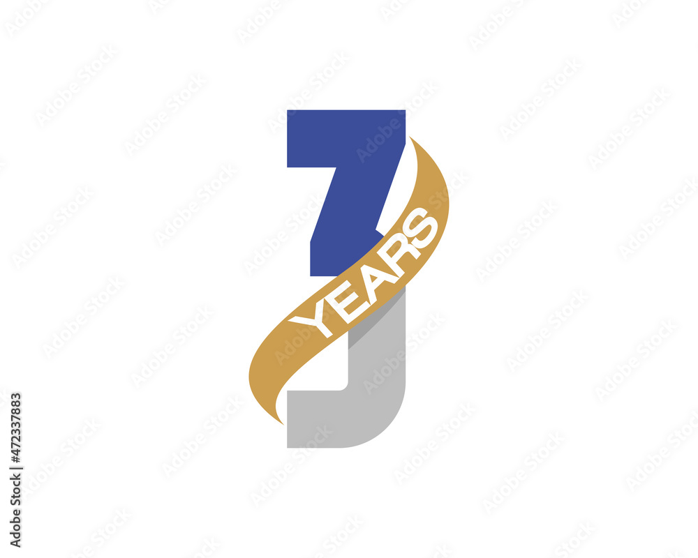 3 years anniversary logo with golden ribbon 3 years anniversary logo with golden ribbon