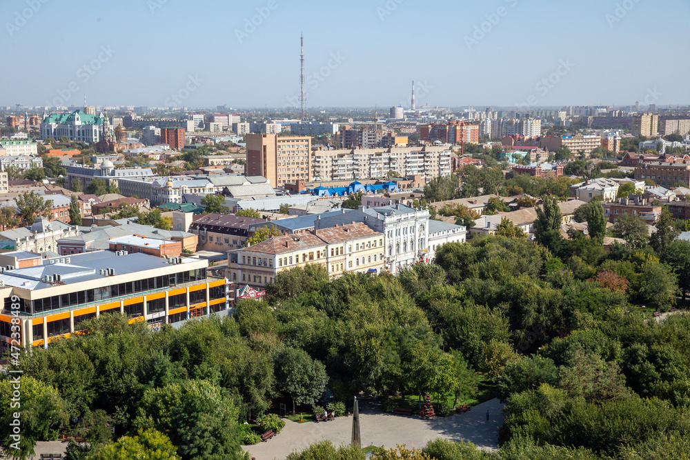 Top view of the city of Astrakhan. Russia