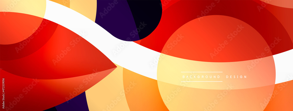Abstract background with color geometric shapes. Beautiful minimal backdrop with round shapes circles and lines. Geometrical design. Vector illustration Abstract background with color geometric shapes. Beautiful minimal backdrop with round shapes circles and lines. Geometrical design. Vector illustration