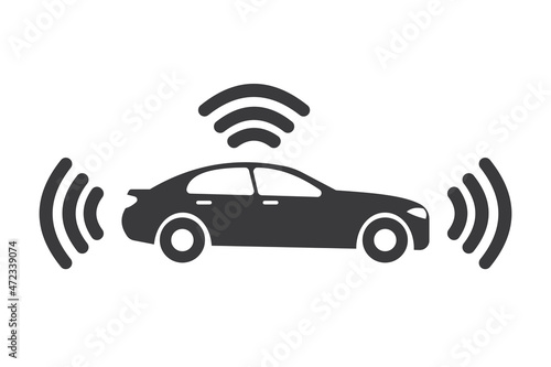 Smart car icon on white background for website, application, printing, document, poster design, etc. vector EPS10