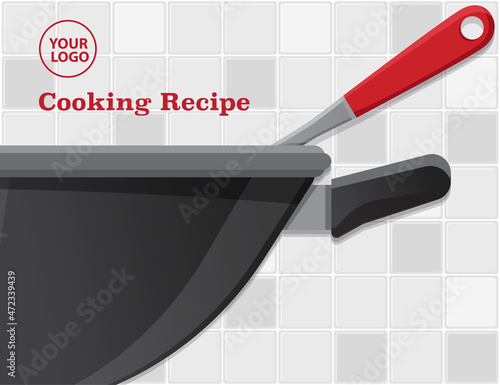 Cooking Recipe Kitchenware background, cooking poster, vector illustration