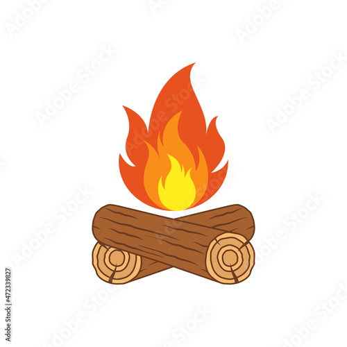 bonfire logo icon design template vector
