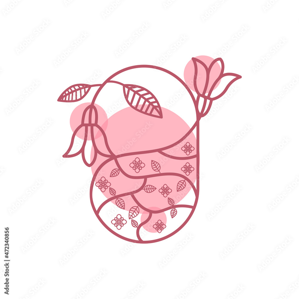 Ornamental Plant Logo Design Vector Ornamental Plant Logo Design Vector