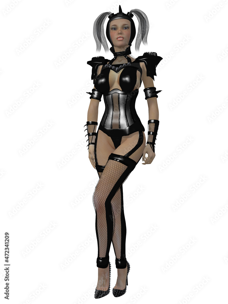 3d illustration of an sexy anime figure 3d illustration of an sexy anime figure