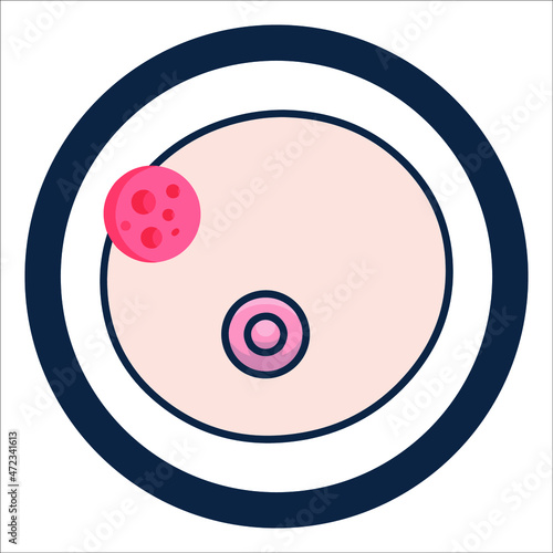 Anatomy or breast tit icon