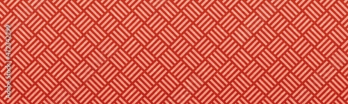赤色の和柄模様（算木崩し）のバナー背景素材 photo