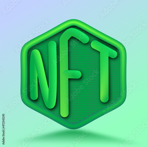 NFT three dimentional logo vector illustration