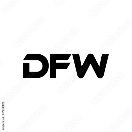 DFW letter logo design with white background in illustrator, vector logo modern alphabet font overlap style. calligraphy designs for logo, Poster, Invitation, etc.	 photo