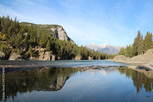 Peaks By The Bow River  Banff National Park  Alberta