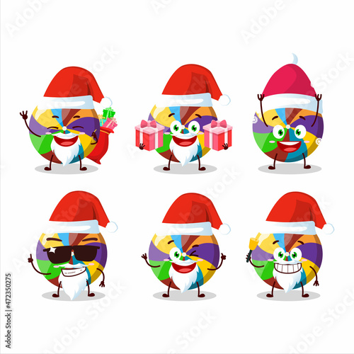 Santa Claus emoticons with rainbow candy cartoon character