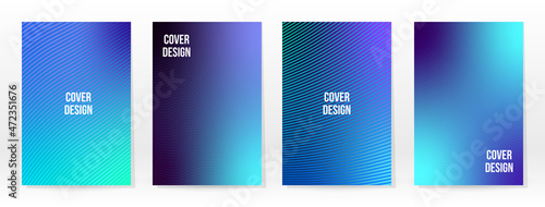 Minimal Poster. Pastel Soft. Blue Gradient Set.