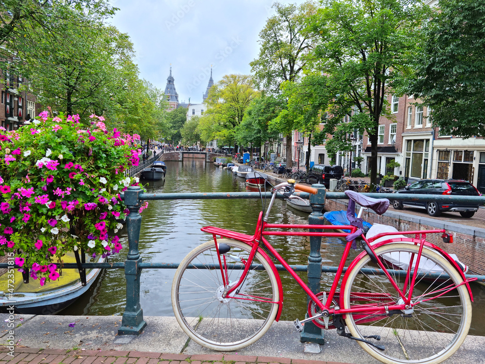 Amsterdam canal and bicycles, The Netherlands