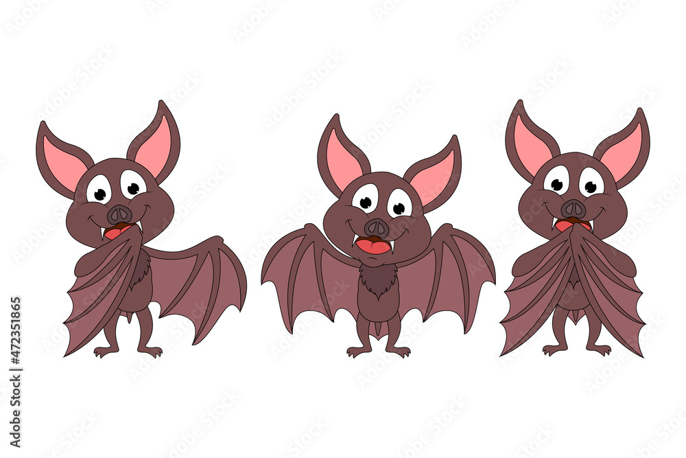 cute bat animal cartoon illustration
