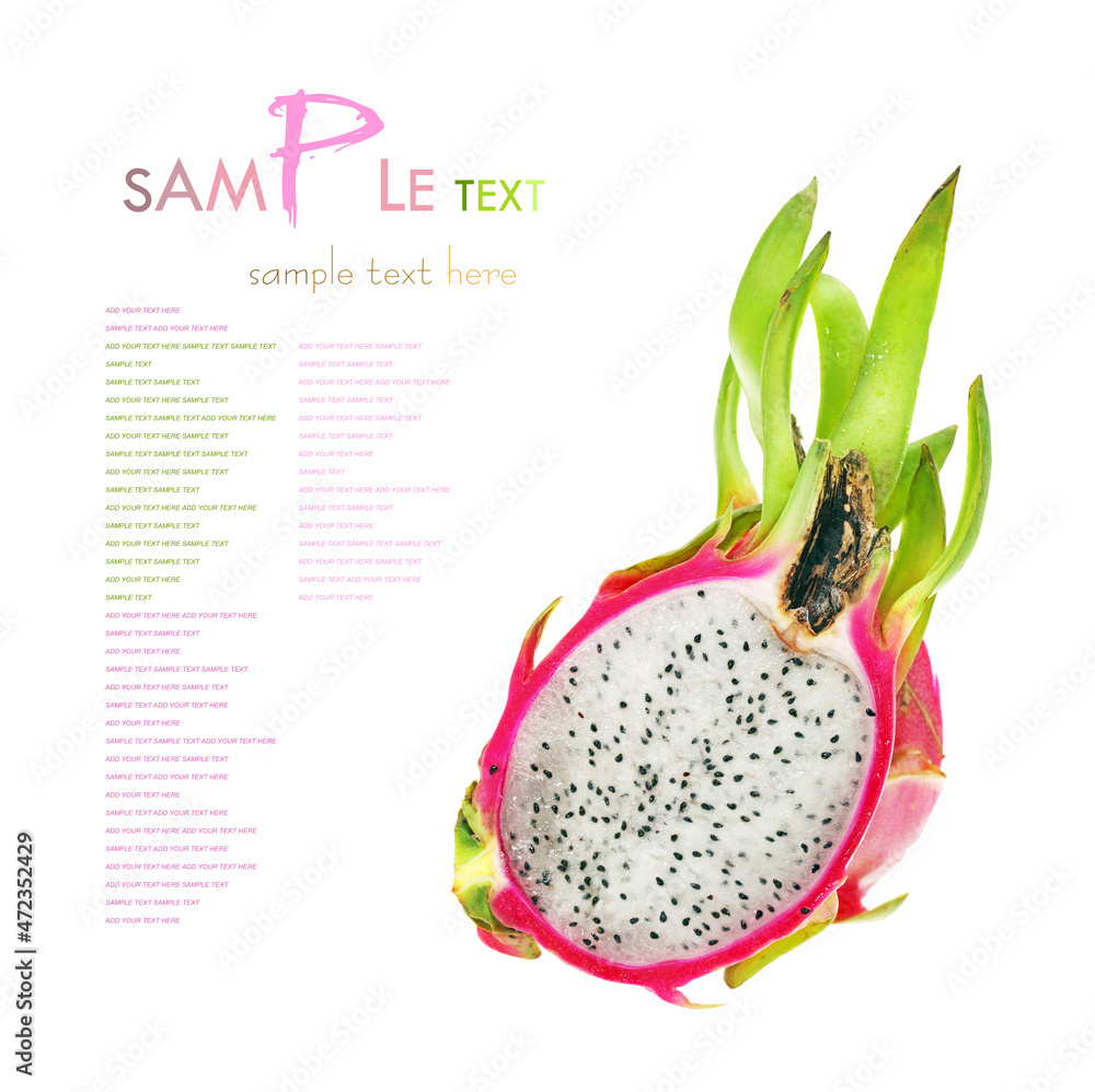 dragon fruit on a white background dragon fruit on a white background