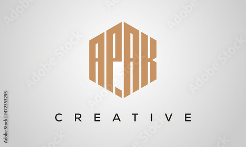 letters APAK creative polygon hexagon logo victor template photo