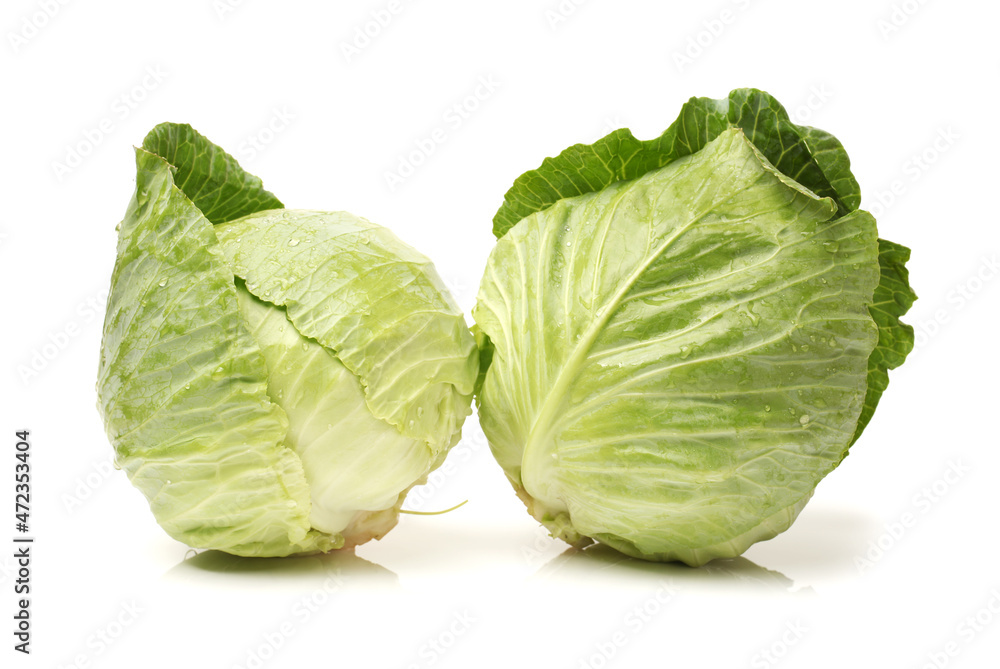 Fototapeta premium Green cabbage isolated on white background