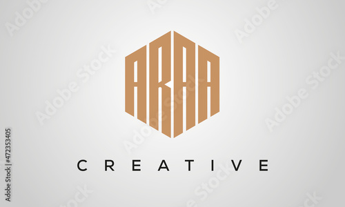 letters ARAA creative polygon hexagon logo victor template photo