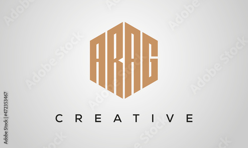 letters ARAG creative polygon hexagon logo victor template photo