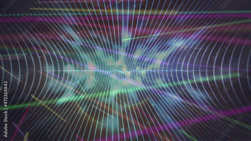Animation of network of connections and glowing light trails Animation of network of connections and glowing light trails