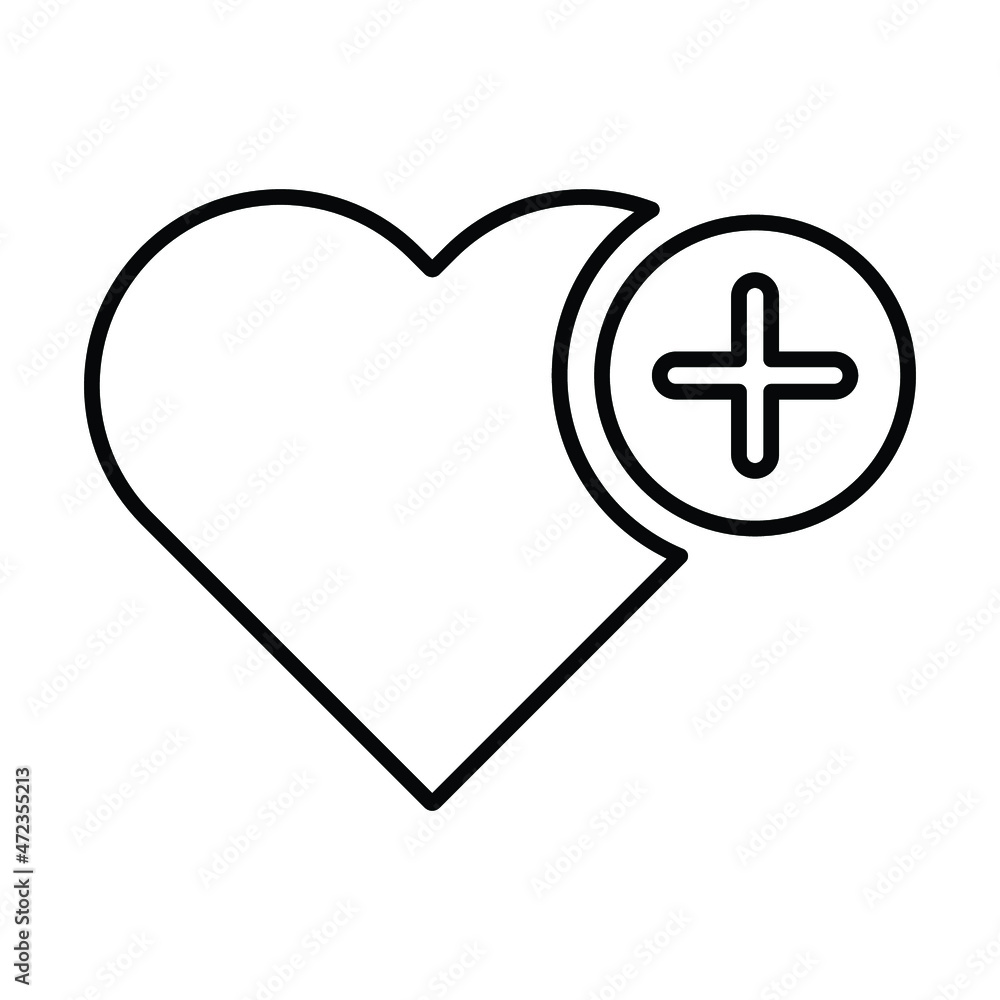 Add like, add to favorite outline icon. Line art sketch. Add like, add to favorite outline icon. Line art sketch.