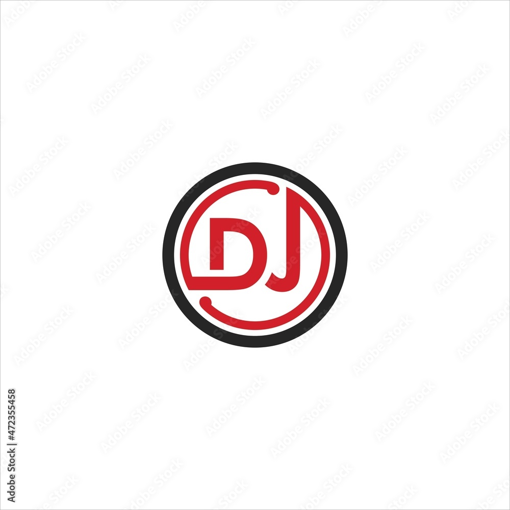Fototapeta premium initials d j logo vector music template