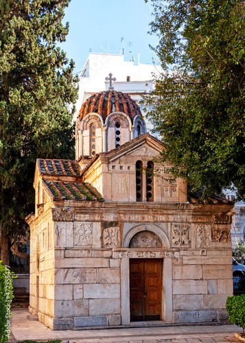 Little Metropolis (Church of St. Eleutherios or Panagia Gorgoepikoos), a Byzantine-era ortodox church located at the Mitropolis square, Athens, Greece