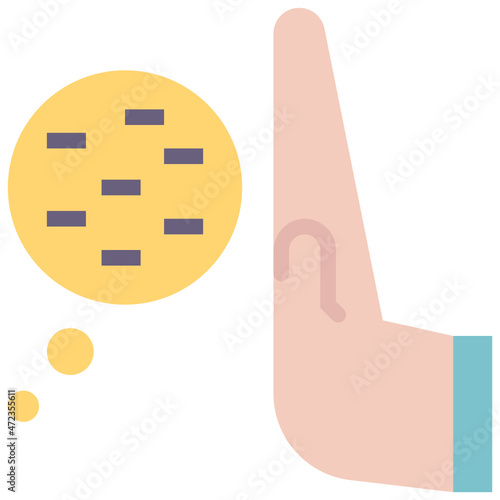 negative flat style icon
