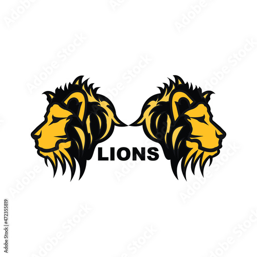 lion head mascot logo design.
