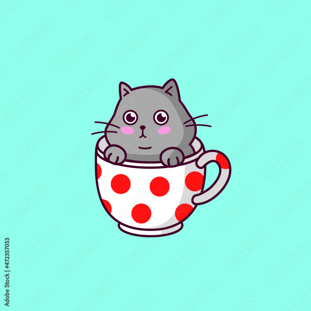 cat british coffee cup cute