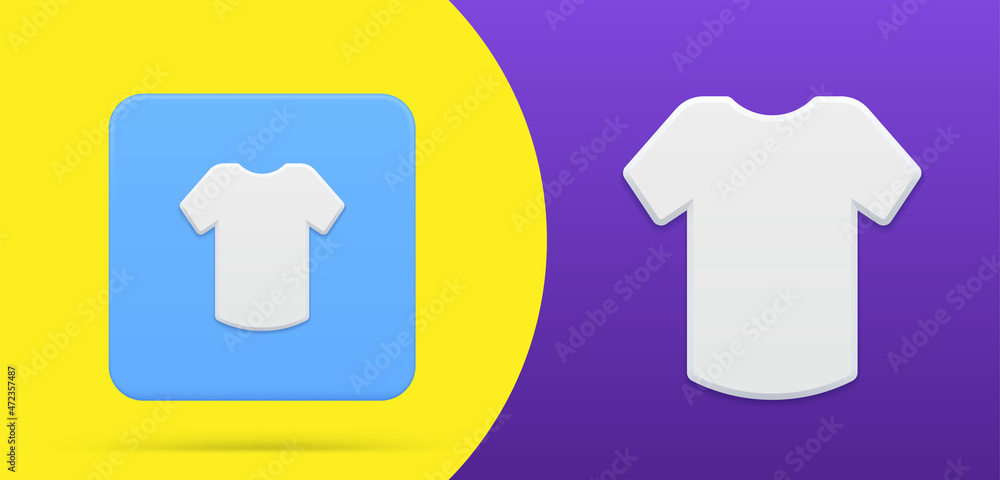 Simple t shirt textile shopping application 3d icon button set vector illustration fashion boutique Simple t shirt textile shopping application 3d icon button set vector illustration fashion boutique