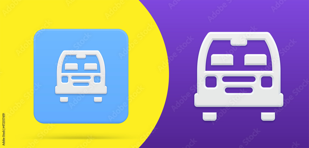 Classic bus front view simple 3d icon button set vector illustration. Truck wheel modern vehicle Classic bus front view simple 3d icon button set vector illustration. Truck wheel modern vehicle